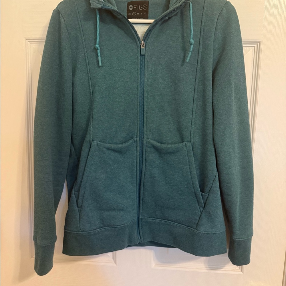Figs Ocean Blue Zip-Up Jacket
